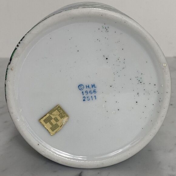 VTG 1966 Holt Howard Floral Canister Pot 3-5/8 in Blue Green MCM Japan 2511 VGUC - Picture 7 of 10